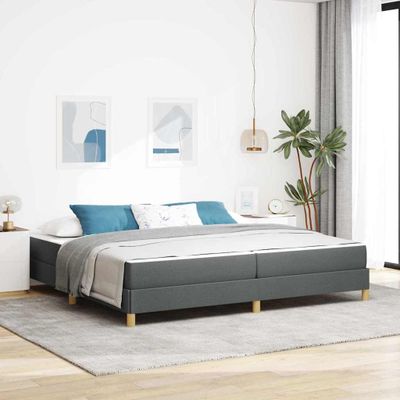 vidaXL Posteľ s pružinovým rámom Tmavo šedá 200 x 200 cm látka