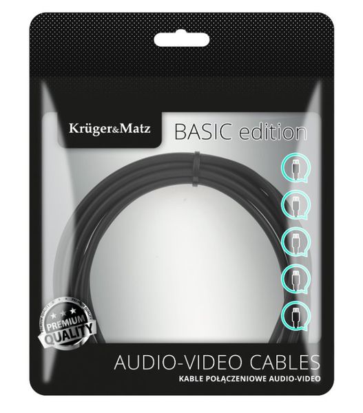 Kábel Audio Kruger&Matz KM1228 priamy Jack 3.5 stereo prepojovací 3m Kabel Audio Kruger&Matz KM1228 priamy Jack 3.5 stereo propojovací 3m