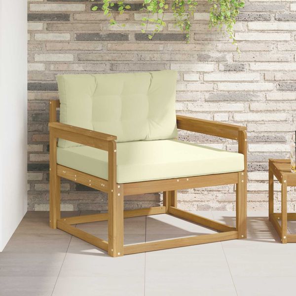 vidaXL Záhradná stredná sedačka Polyester Biela