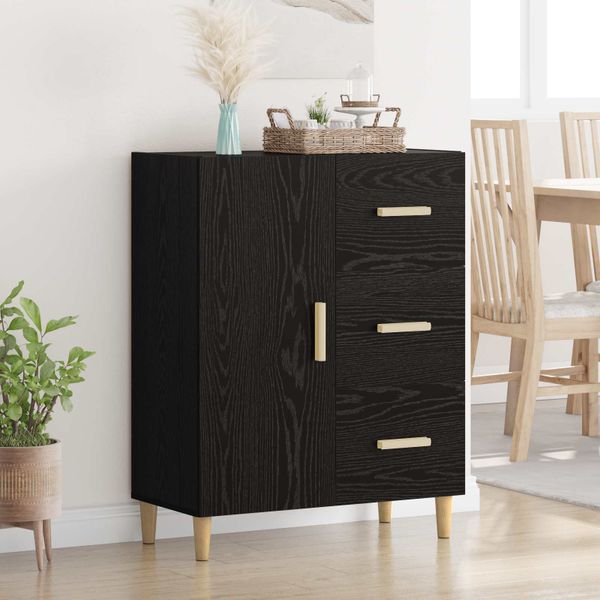 vidaXL Servírovacia skriňa so zásuvkou Čierny dub 34 x 69.5 x 90 cm