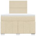 vidaXL Boxspring posteľ s matracom krémová 120x190 cm látka