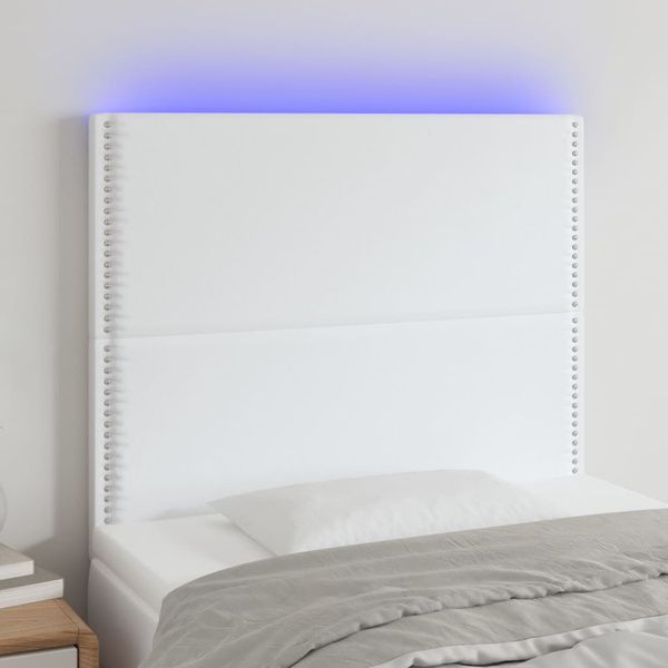 VidaXL Čelo postele biele 90x5x118/128 cm umelá koža