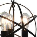 vidaXL Závesná lampa čierna okrúhla 3 x E27 žiarovky
