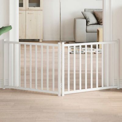 vidaXL Brána pre psa skladacia 2 panely 160 cm masívne jedľové drevo