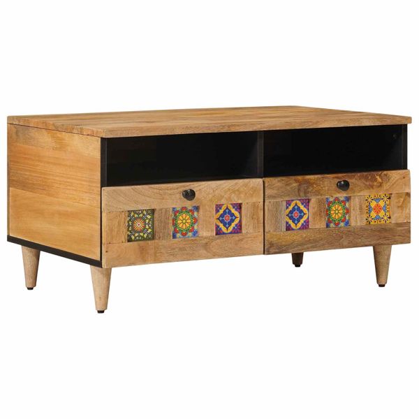 vidaXL Konferenčný stolík Prírodná 80 x 54 x 40 cm Masívne mango drevo