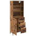 vidaXL Highboard Staré drevo 69,5 x 34 x 180 cm Kompozitné drevo