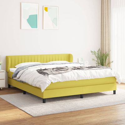 vidaXL Boxspring posteľ s matracom zelená 160x200 cm látka