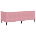 vidaXL Rohový rám postele s čelnou doskou Ružová 80 cm x 200 cm Zamat