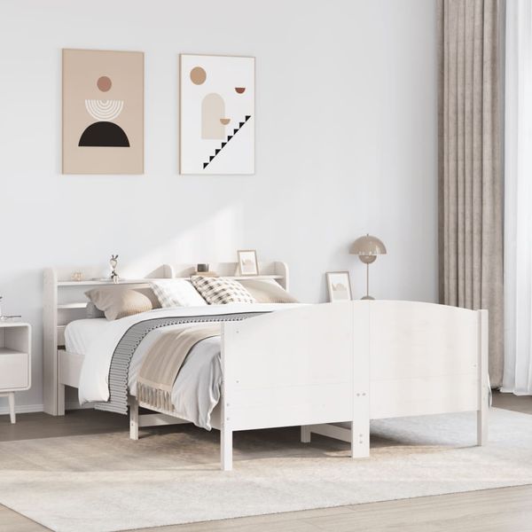 vidaXL Posteľ bez matraca biela 160x200 cm masívna borovica
