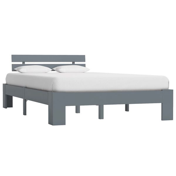 vidaXL Posteľný rám, sivý, borovicový masív 140x200 cm