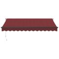 vidaXL Automaticky zaťahovacia markíza burgundská 350x250 cm