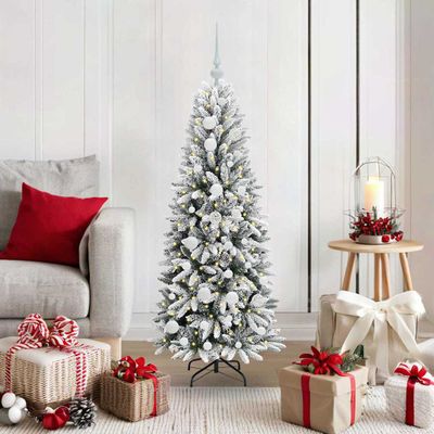vidaXL Umelý vianočný stromček Biela 120 cm PVC a plast a oceľ a PE