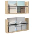 vidaXL Regál na časopisy s poličkou 2 ks Sonoma dub 60 x 12 x 30 cm