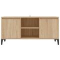 vidaXL TV stolík kovové nohy dub sonoma 103,5x35x50 cm