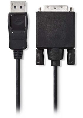 NEDIS kábel DisplayPort - DVI/ zástrčka DisplayPort - 24+1pinová zástrčka DVI-D/ čierny/ bulk/ 2m Kábel, prepojovací, zástrčka DisplayPort, zástrčka DVI-D 24+1pin, čierny, 2m