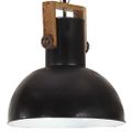vidaXL Industriálna závesná lampa 25 W čierna mangovník 42 cm okrúhla E27
