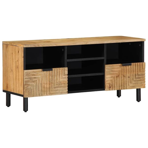 VidaXL TV skrinka Hnedá 100x33x46 cm Masívne drevo Mango