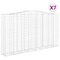 vidaXL Oblúkový gabionový kôš 7 ks 400x50x220/240cm pozinkované železo