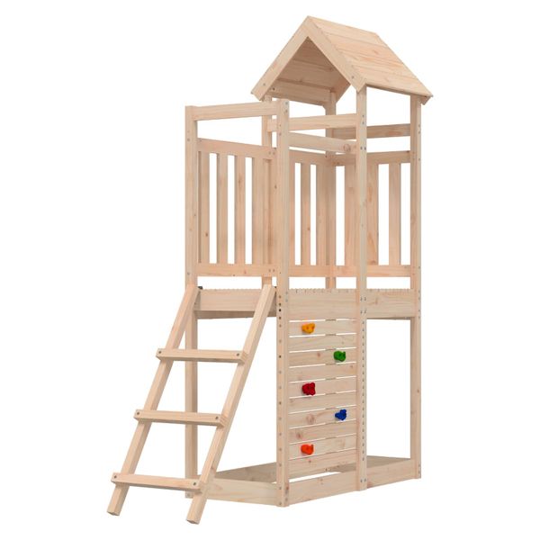 vidaXL Herná veža Hnedá 110,5 x 52,5 x 214 cm Masívne borovicové drevo