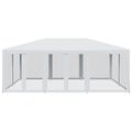 vidaXL Párty stan so 10 sieťkovanými bočnými stenami biely 6x4 m HDPE