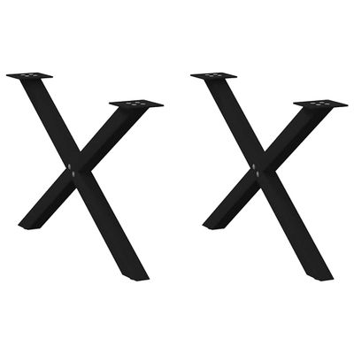 vidaXL Nohy konferenčného stolíka v tvare X, 2 ks, čierne, 70 x (42-43) cm, oceľové