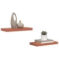 vidaXL Stenná polica Nástenná montáž 2 ks Červená 50 x 23,5 x 3,8 cm