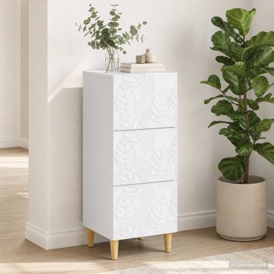 vidaXL Zásuvkový kabinet Biela s vysokým leskom 33 x 34,5 x 90 cm