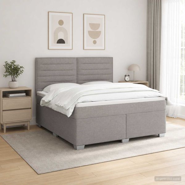 vidaXL Posteľ boxspring s matracom Sivohnedá 140 x 190 cm Látka