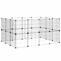 vidaXL 28-panelová klietka pre domáce zvieratá čierna 140x105x70 cm oceľ