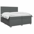vidaXL Posteľ boxspring s matracom Tmavosivá 200 x 200 cm Látka