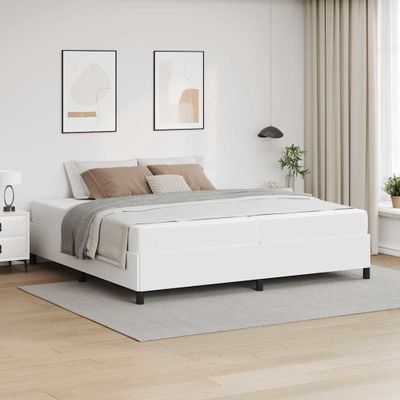 vidaXL Rám postele s matracmi Biela 200 x 200 cm látka