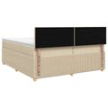 vidaXL Posteľ boxspring s matracom Krémová 200 x 200 cm Látka