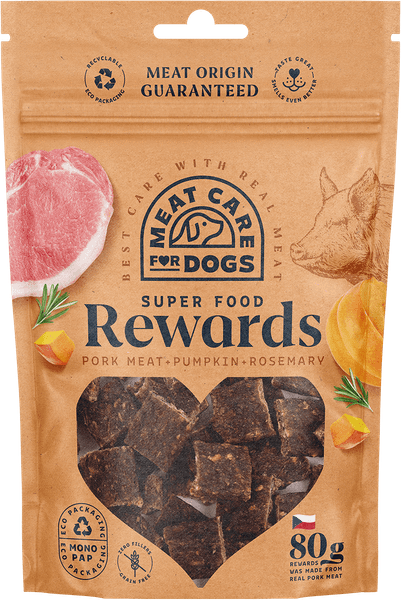 MEAT CARE REWARDS DOG 99806 maškrta - bravčové s tekvicou a rozmarínom 80g