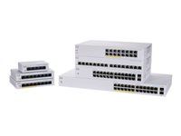 Cisco Business 110 Series 110-24T - Přepínač - neřízený - 24 x 10/100/1000 + 2 x kombinace Gigabit SFP - desktop, Lze montovat do rozvaděče, pro připevnění na zeď - repasováno