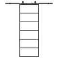 vidaXL Posuvné dvere s kovaním čierne 76x205 cm ESG sklo