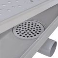 vidaXL Rovný sprchový odtok s bublinkami, 530x140 mm, nerezová oceľ