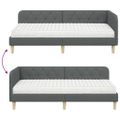 vidaXL Rohový rám postele Tmavo šedá 100 x 200 cm látka