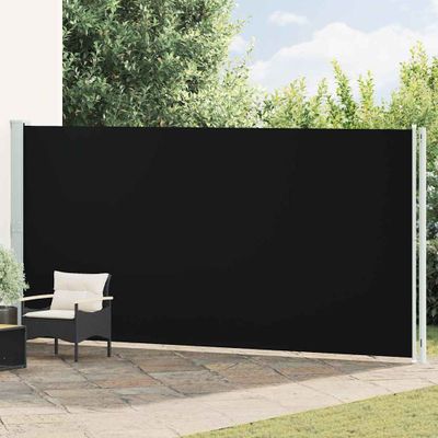 vidaXL Zaťahovacia bočná markíza na terasu 200x614 cm čierna