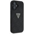 Guess Hardcase PU Grained Hot Stamp 4G Triangle Metal Puzdro pre iPhone 16 6,1" Čierna