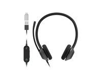 Náhlavní souprava - náhlavní - kabelové - USB-A - uhlíková čerň
