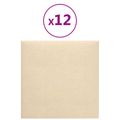 vidaXL Nástenný čelník 12 ks 30 x 30 cm Krémová látka