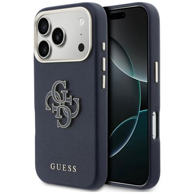 Guess HC PU FW RESIN LOGO BLUE puzdro pre iPhone 17 Pro 6,3"