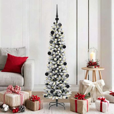 vidaXL Umelý vianočný stromček Biela 150 cm PVC, kov a plast