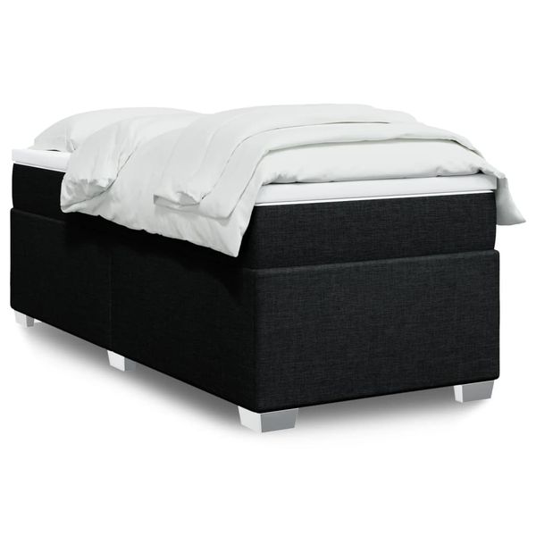 vidaXL Posteľný rám boxspring s matracom čierny 80x200 cm látka