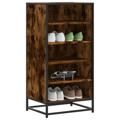 vidaXL Regál na topánky dymový dub 48x38x97,5 cm spracované drevo