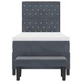 vidaXL Posteľ s pružinovým rámom Tmavo šedá 200 x 90 cm Zamat