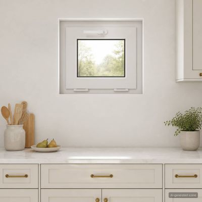 vidaXL Biele vnútorné farby okna v suteréne RISOR 50 x 45 cm
