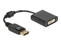 Kábel adaptéra - DisplayPort (M) s jazýčkom do DVI-I (F) skrutkovací - DisplayPort 1.1 - 15 cm - pasívny - čierna
