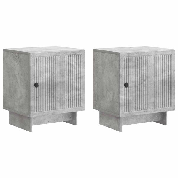 vidaXL Nočný stolík 2 pcs Betónovo sivá 43 x 34,5 x 50 cm