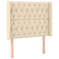 vidaXL Čelo postele so záhybmi krémové 93x16x118/128 cm látka